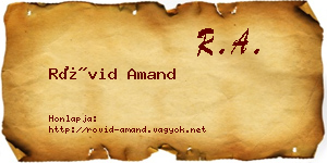 Rövid Amand névjegykártya